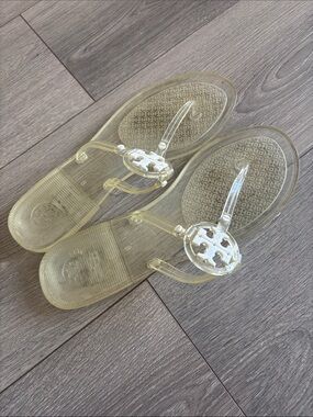 Tory Burch Mini Miller jelly sandals size 8 clear / light yellow